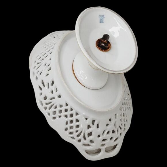 Dresden Schumann Bavaria Candy Fruit Footed Pedestal Oval Floral Bowl Compote - Picture 14 of 16